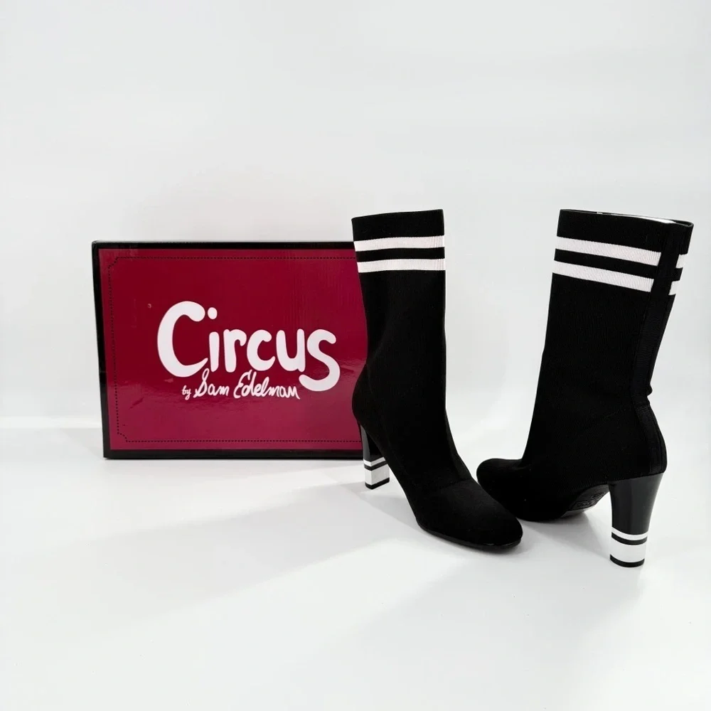Circus by Sam Edelman “Joy” Black & White Sock Boots – Size 6.5M